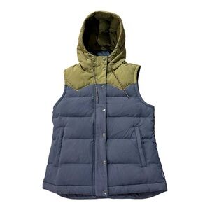 Patagonia Women's Bivy Hooded Vest Smolder Blue/Fatigue Green Sz S Style #27746